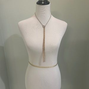 Sexy Necktie Gold Chain Cleavage Adornment Necklace